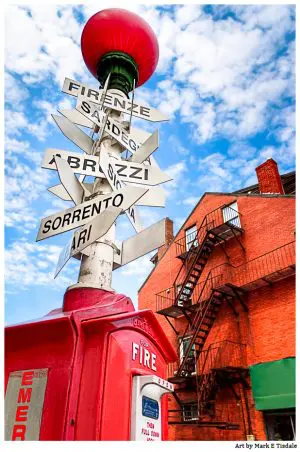 Little Italy Street Sign Print by Mark Tisdale - Boston Massachusetts