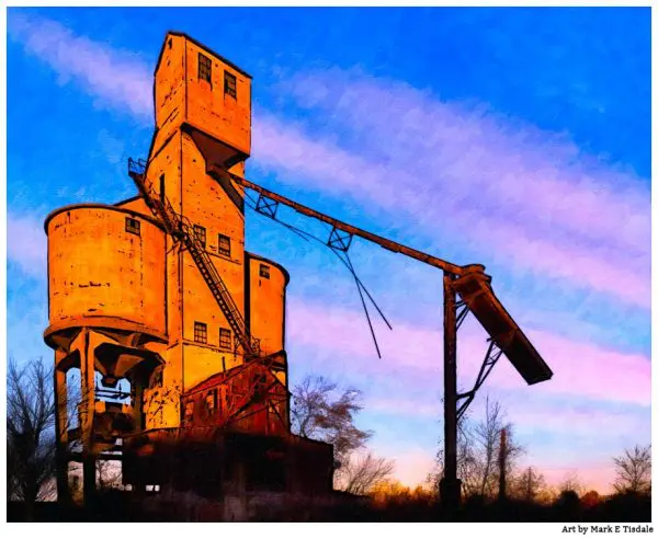Central of Georgia Coaling Tower in Macon Georgia - Print by local artist Mark Tisdale