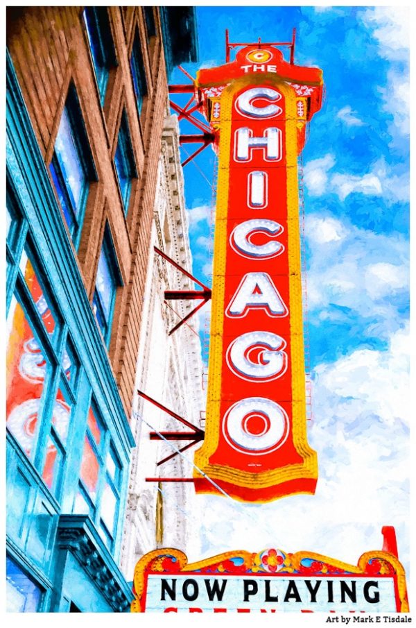 Chicago Theatre Sign - Classic Marquee Art Print