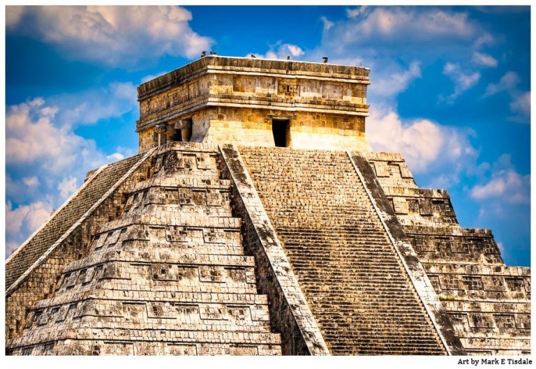 Chichen Itza Pyramid Landmark Mayan Temple Art Print