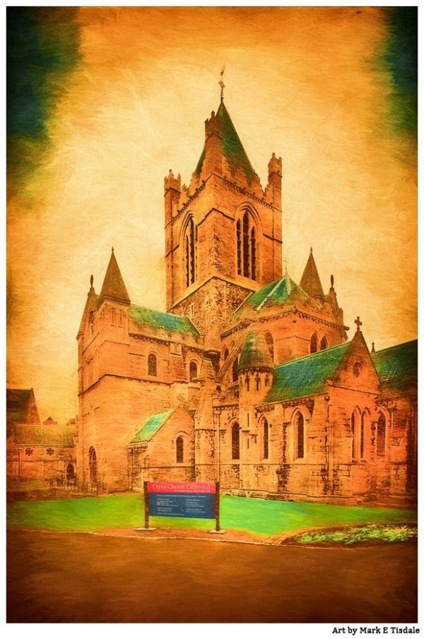 Dublin's Christ Church Cathedral - Vintage Style Print By Mark Tisdale