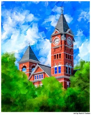 Classic Auburn University Samford Hall Print by artist Mark Tisdale