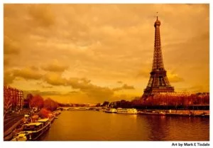 Eiffel Tower on the Golden River Seine - Classic Paris Print by Mark Tisdale