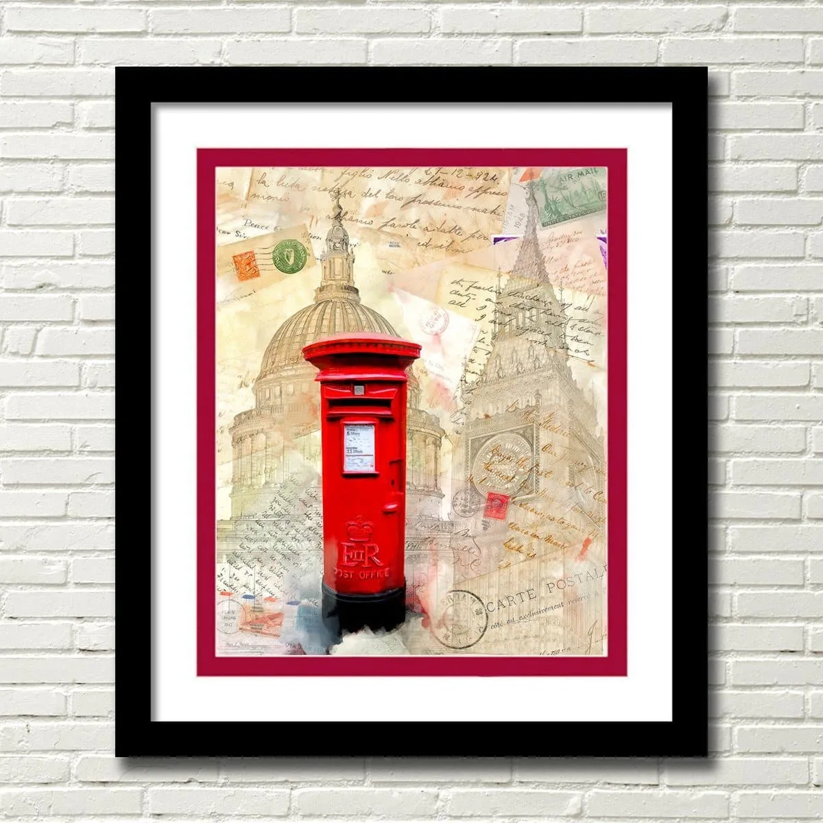 Classic Red British Post-Box - London Framed Wall art by Mark Tisdale