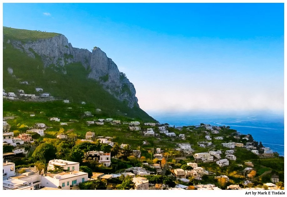 Rugged Coastal Capri Landscape by artist Mark Tisdale - Italian Art Print