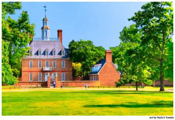 Colonial Georgian Palace in Historic Williamsburg Virginia - Print by Mark Tisdale