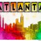 Colorful Atlanta Skyline Art Print by Georgia artist Mark Tisdale