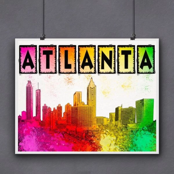 Colorful Atlanta Skyline Fine Art Print by Mark Tisdale