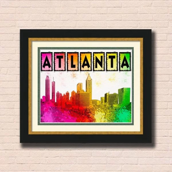 Colorful Atlanta Skyline Wall Art by Mark Tisdale