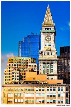 Boston Clock tower - Custom House Tower and the Skyline - Print by Mark Tisdale
