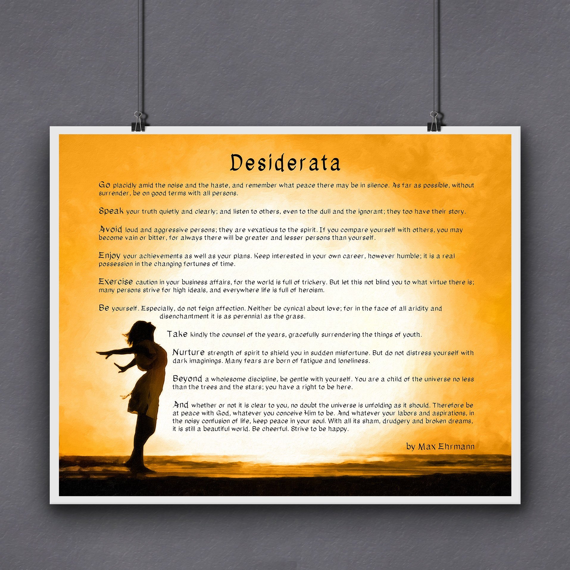 Desiderata Poem Print Child Of The Universe Inspirational Art