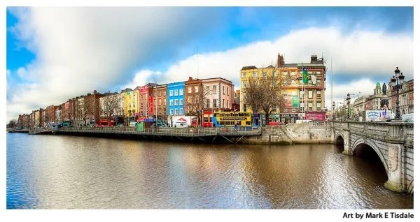 Dublin Panorama - River Liffey and the North Quay - Print by Mark Tisdale