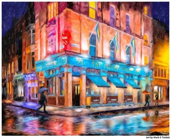 Dublin Pub Art  by Mark Tisdale - International Bar In The Rain