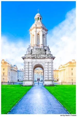 Iconic campanile at Trinity College in Dublin Ireland - Print by Mark Tisdale