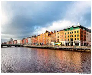 Dublin Waterfront on Ormond Quay - Ireland Print by Mark Tisdale