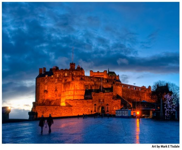 Edinburgh Castle At Dusk Art by Mark Tisdale