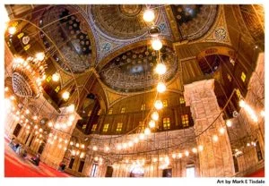Egyptian Mosque Ceiling - Mosque of Muhammad Ali in Cairo - Print by Mark Tisdale