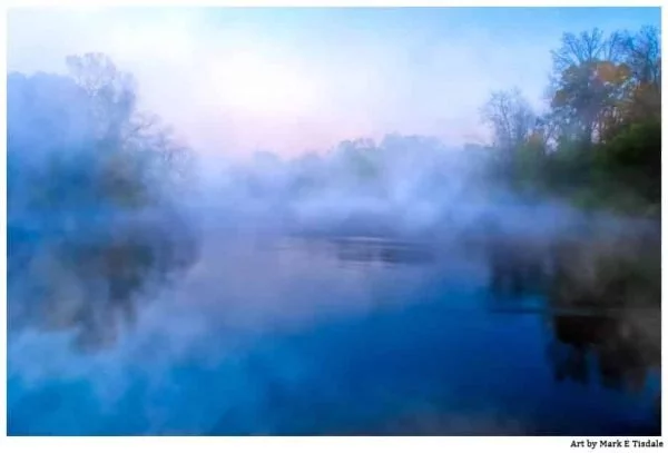 The Flint River in a fog - Georgia Landscape Print by Mark Tisdale