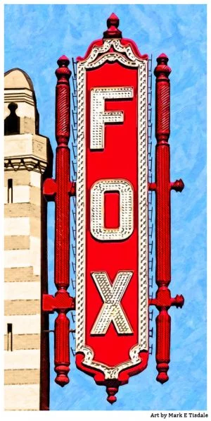 Atlanta Fox Theatre Sign Art Print by Georgia artist Mark Tisdale