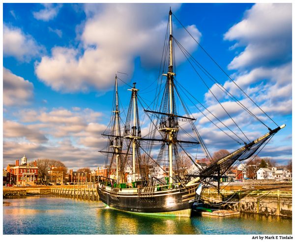 Friendship of Salem in Harbor - Massachusetts - Vintage Tall Ship Print By Mark Tisdale