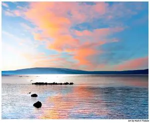 Galway Bay In The Sun - Irish landscape Print by Mark Tisdale