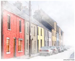 Galway City In A Winter Fog - Print by Mark Tisdale
