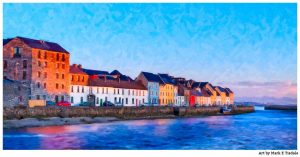 Galway Panorama - The Long Walk on Galway Bay in Ireland - Print by Mark Tisdale