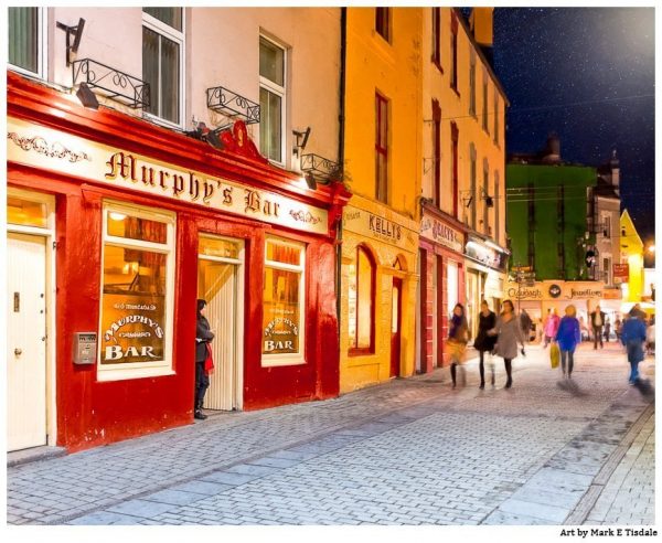 Galway Night Out - Irish Pubs Print by Mark Tisdale