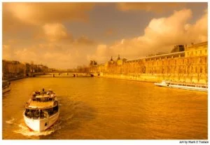 Golden afternoon in the sun on the river Seine - Paris Print by Mark Tisdale