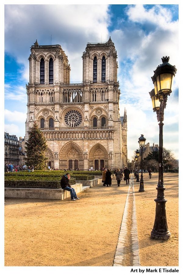 Gothic Notre Dame Cathedral - Paris Landmark Art Print