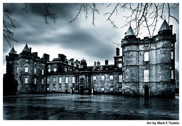 Holyrood Palace in Edinburgh - Brooding black and white print by Mark Tisdale
