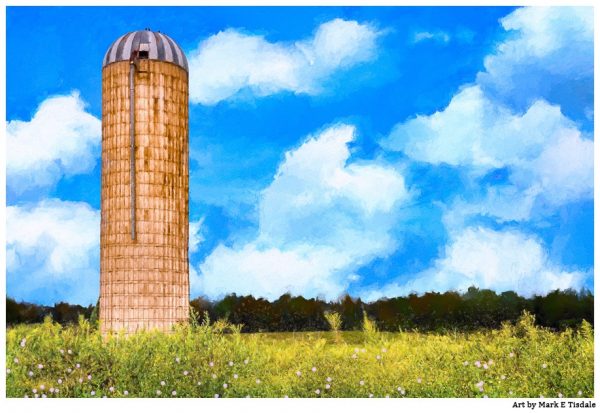 Grain Silo - Farm Landscape Art by Mark Tisdale