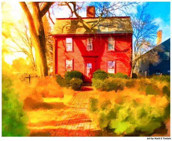 Nathaniel Hawthorne birthplace in historic Salem Massachusetts - Print by Mark Tisdale