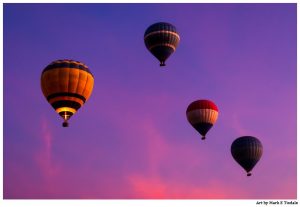 Hot air balloons in Egyptian Skies - Print by Mark Tisdale