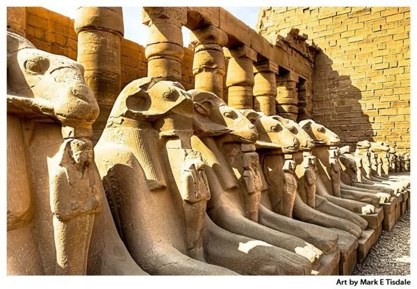 Ram's Headed Sphinxes Inside Karnak Temple in Egypt - Ancient Egypt Print by Mark Tisdale