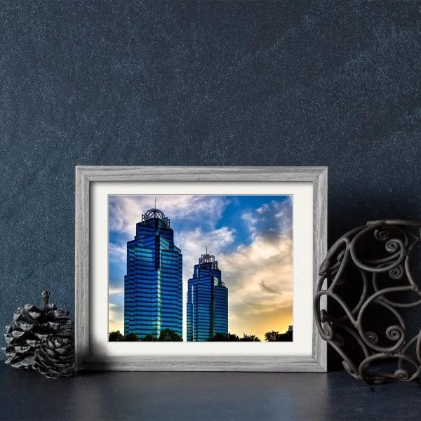 King And Queen Towers Framed Print - Atlanta Skyscrapers