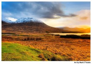Scottish Highlands Sunset Print by Mark Tisdale - Loch Tulla