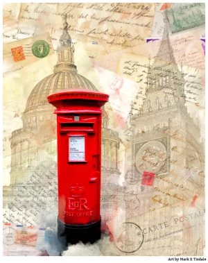 Classic Red British Post-box in London - Print by Mark Tisdale