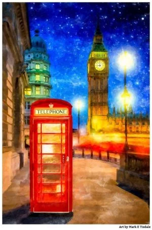 London Phone Box Art Print by Mark Tisdale