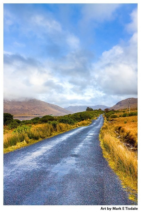 Lonesome Road in the Irish Countryside - Connemara Ireland Landscape Print by Mark Tisdale