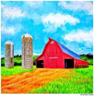 Lowder Red Barn - Auburn Campus Print by Mark Tisdale
