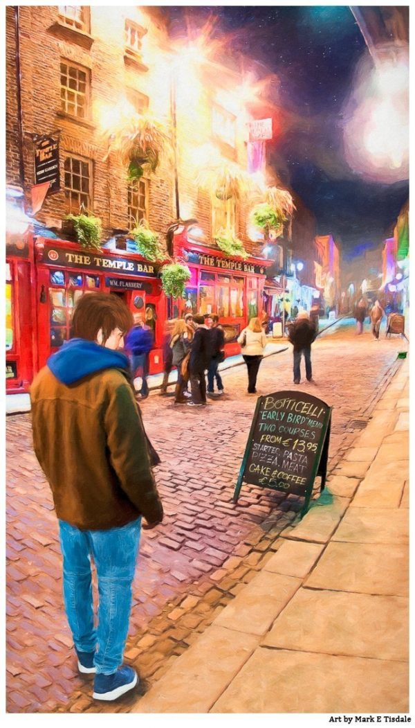 Night Out In Temple Bar - Dublin Pub Print by Mark Tisdale