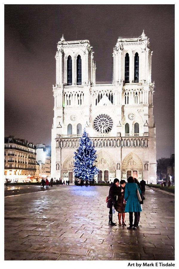 Notre Dame Cathedral At Night - Paris After Dark - Print by Mark Tisdale