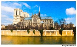 Notre Dame Cathedral Panorama Print by Mark Tisdale