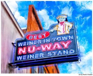 Nu-Way Weiners Sign - Macon Georgia Landmark Print by Mark Tisdale
