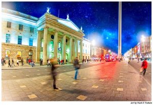 O'Connell Street - Dublin After Dark - Print by Mark Tisdale