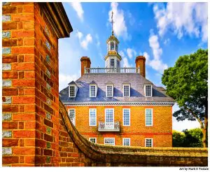 Palace Walls in Colonial Williamsburg Virginia - Georgian Architecture Print by Mark Tisdale