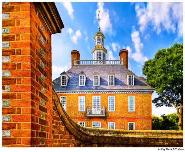 Palace Walls in Colonial Williamsburg Virginia - Georgian Architecture Print by Mark Tisdale