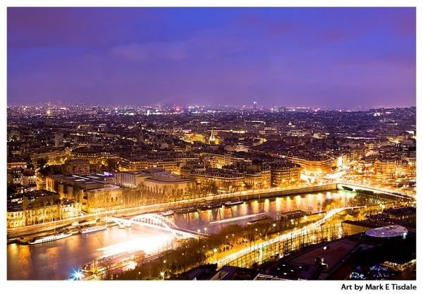 Paris Aerial View - Seen From The Eiffel Tower Overlooking the Seine - Print by Mark Tisdale