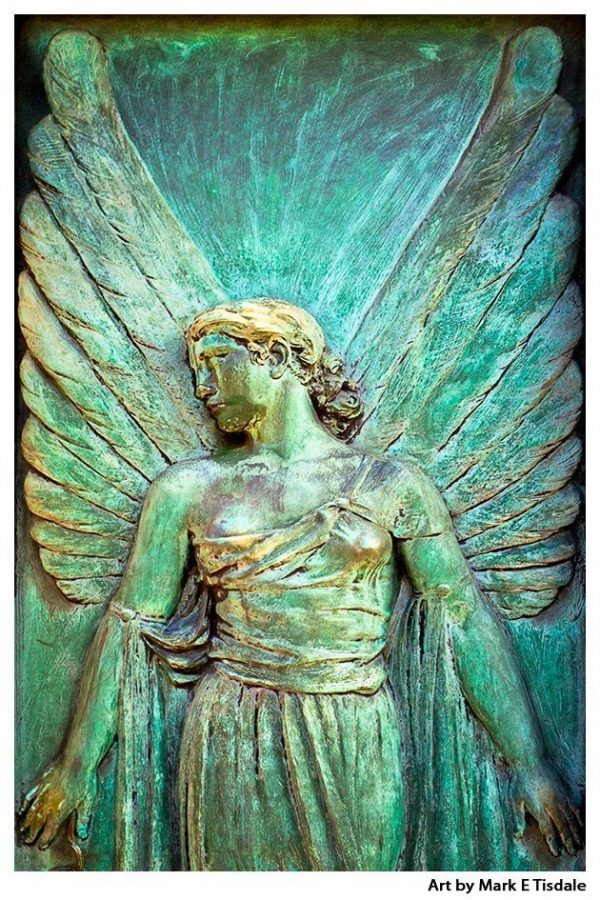 Paris Angel in Père-Lachaise cemetery - Art Nouveau design print by Mark Tisdale